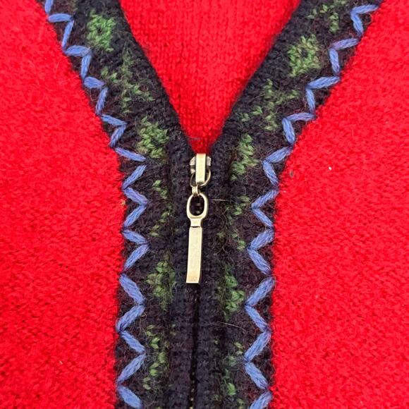 Talbots Vintage Wool Knit Christmas Tree Sweater Vest Red Women’s Holidays Large - Picture 4 of 9